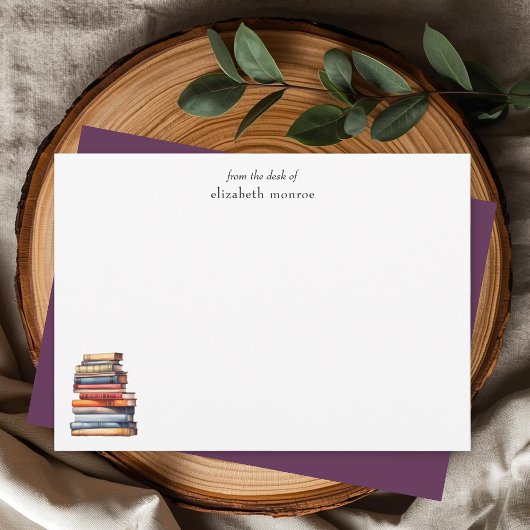Elegant Book Lover's From The Desk Of Personalized ノートカード
