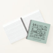 Elegant Book Lover's Monogram Name Spiral Notebook ノートブック (内部)