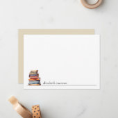 Elegant Book Lover's Personalized ノートカード (正面/裏面インサイチュ)