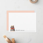 Elegant Book Lover's Personalized ノートカード (正面/裏面インサイチュ)