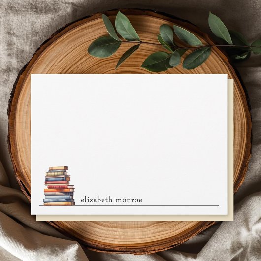 Elegant Book Lover's Personalized ノートカード