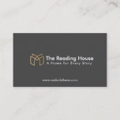 Elegant Bookstore Library Professional Librarian 名刺 (裏面)