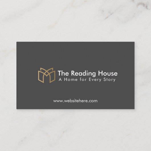 Elegant Bookstore Library Professional Librarian 名刺 (裏面)