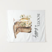 Elegant Boots and Bubbly Wester Bridal Shower タペストリー (正面(横))