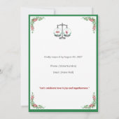 Elegant Bordeaux Emerald Scale Wedding Invitation 招待状 (裏面)