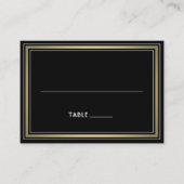 Elegant Border Large Black & Gold Striped Escort / プレイスカード (正面)