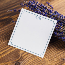 Elegant Border Simple Monogram Note Card  ノートカード