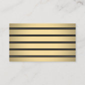 Elegant Border Striped Black and Gold Escort / プレイスカード (裏面)