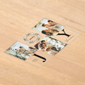 Elegant Botanica Photo Collage Joy Christmas Card アクリル招待状 (レイダウン)