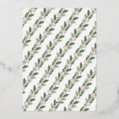 Elegant Botanical Arch 1 Photo Merry Christmas 箔シーズンカード (裏面)