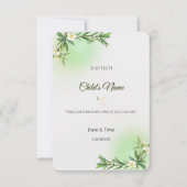 Elegant Botanical Baptism Invitation 招待状 (正面)