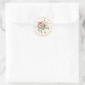 Elegant Botanical Bee Garden Birthday Favor ラウンドシール (バッグ)