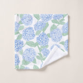 Elegant Botanical Blue Green Hydrangea バスタオルセット (ウォッシュタオル)