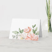  Elegant Botanical Blush Pink Floral Wedding サンキューカード (裏面)