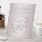 Elegant Botanical Blush Wedding Table Card 台座サイン (インサイチュ)