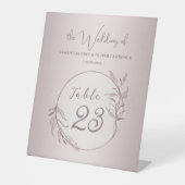 Elegant Botanical Blush Wedding Table Card 台座サイン (正面)