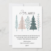 Elegant Botanical Boho Joy Christmas Tree シーズンカード (正面)