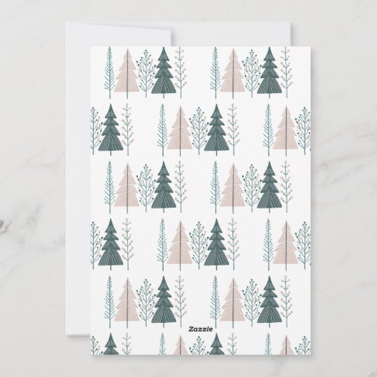 Elegant Botanical Boho Joy Christmas Tree シーズンカード (裏面)