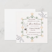 Elegant Botanical Bridal Shower Invitation | モダン 招待状 (正面/裏面)