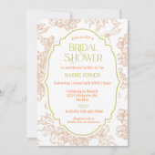 Elegant Botanical Bridal Shower | Minimalist Flora 招待状 (正面)