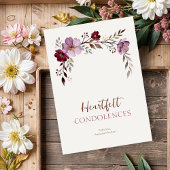 Elegant Botanical Burgundy Tones Sympathy