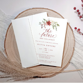 Elegant Botanical Christmas Bridal Shower 招待状