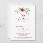 Elegant Botanical Christmas Bridal Shower 招待状 (正面)