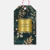 Elegant Botanical Christmas Corporate Business ギフトタグ (正面)