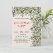 Elegant Botanical Christmas Party Invitation 招待状 (スタンド正面)