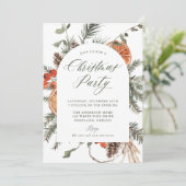 Elegant Botanical Citrus Arch Christmas Party 招待状 (スタンド正面)