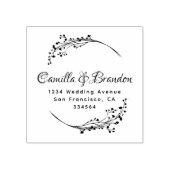 Elegant Botanical Classy Lettering Wedding Address ラバースタンプ (インプリント)