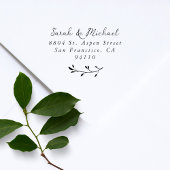 Elegant Botanical Couples Wedding Return Address ラバースタンプ