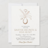 Elegant Botanical Easter Brunch Invitation Card 招待状 (正面)