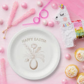 Elegant Botanical Easter Brunch Paper Plates ペーパープレート (パーティー)