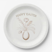 Elegant Botanical Easter Brunch Paper Plates ペーパープレート (正面)