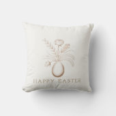 Elegant Botanical Easter Decorative Throw Pillow クッション (正面)