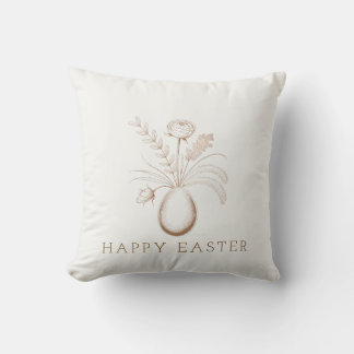 Elegant Botanical Easter Decorative Throw Pillow クッション