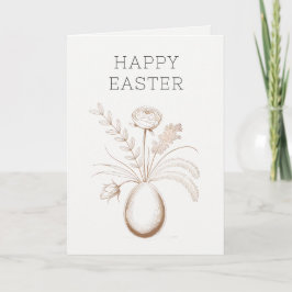 Elegant Botanical Easter Holiday Greeting Card シーズンカード