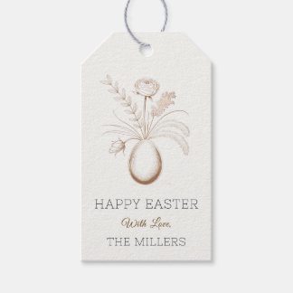 Elegant Botanical Easter Personalized Gift Tag ギフトタグ