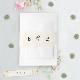 Elegant Botanical Eucalyptus Pastel Roses Wedding 招待状ベリーバンド