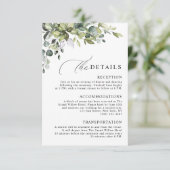 Elegant Botanical Eucalyptus QR Code Wedding エンクロージャーカード (スタンド正面)