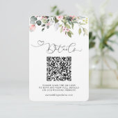 Elegant Botanical Eucalyptus QR Code Wedding エンクロージャーカード (スタンド正面)