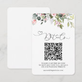 Elegant Botanical Eucalyptus QR Code Wedding エンクロージャーカード (正面/裏面)
