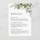 Elegant Botanical Eucalyptus QR Code Wedding エンクロージャーカード (正面)