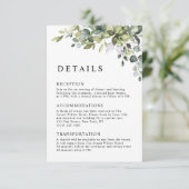 Elegant Botanical Eucalyptus QR Code Wedding エンクロージャーカード (スタンド正面)
