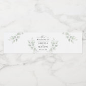 Elegant Botanical  Eucalyptus Wedding  ペットボトルラベル (シングルラベル)