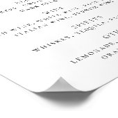 Elegant Botanical Fall Wedding | Bar Drinks Menu ポスター (角)