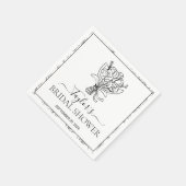 Elegant Botanical Floral Bridal Shower Custom Phot スタンダードカクテルナプキン (角)