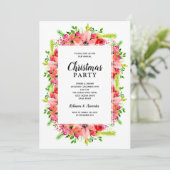 Elegant Botanical Floral Christmas Party 招待状 (スタンド正面)