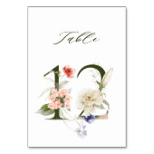 Elegant Botanical Floral Number 12, テーブルナンバー (裏面)